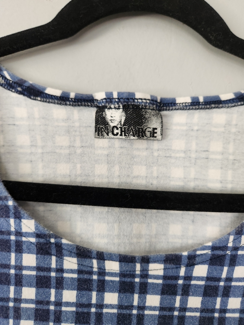 Vintage Checkered Gigham Babydoll Tee Bodysuit Small - Picture 4 of 6